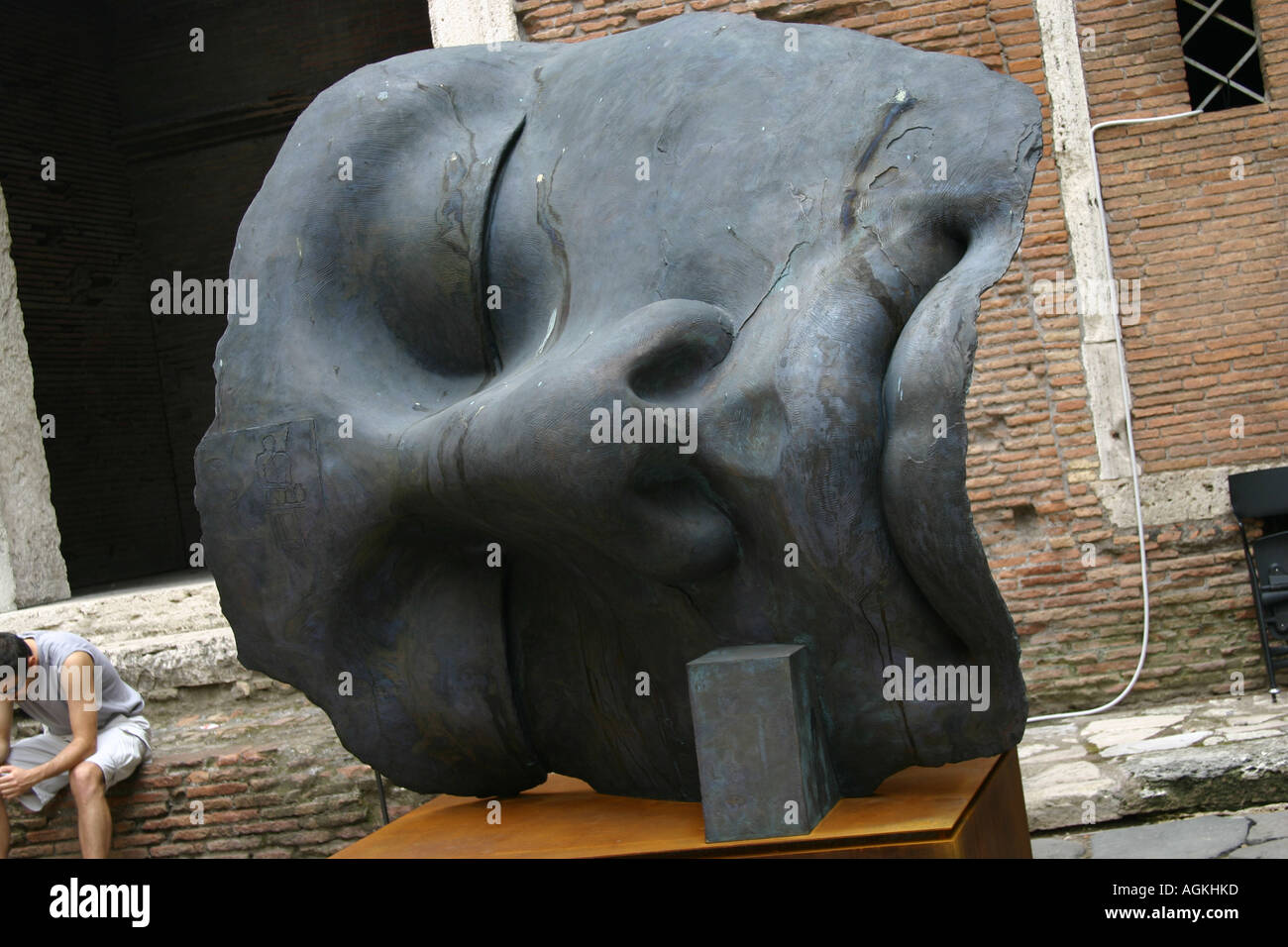 A statue exposed at the Markets of Trajan, Rome Stock Photo