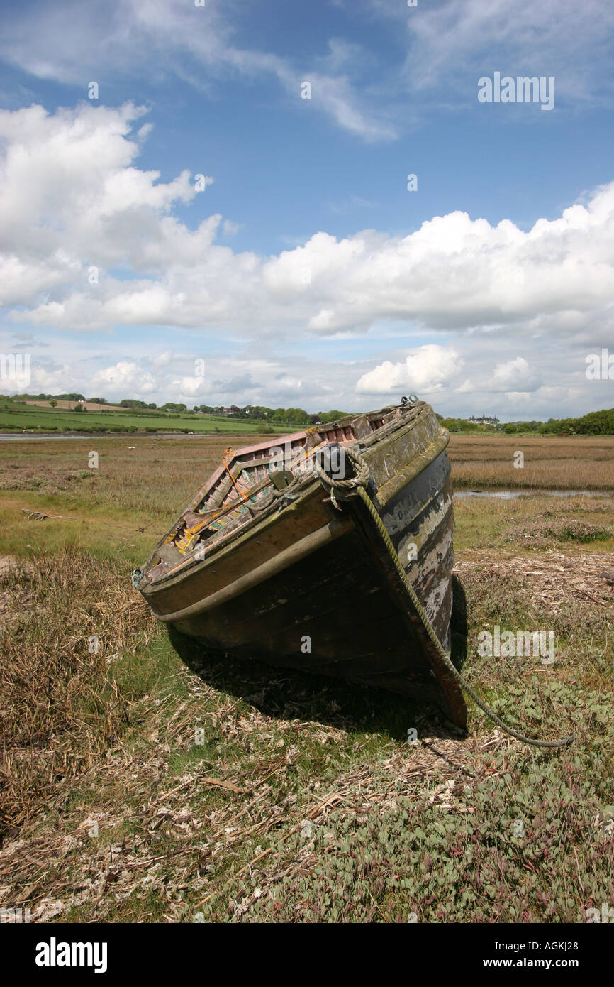 old wooden boat low tides england Stock Photo
