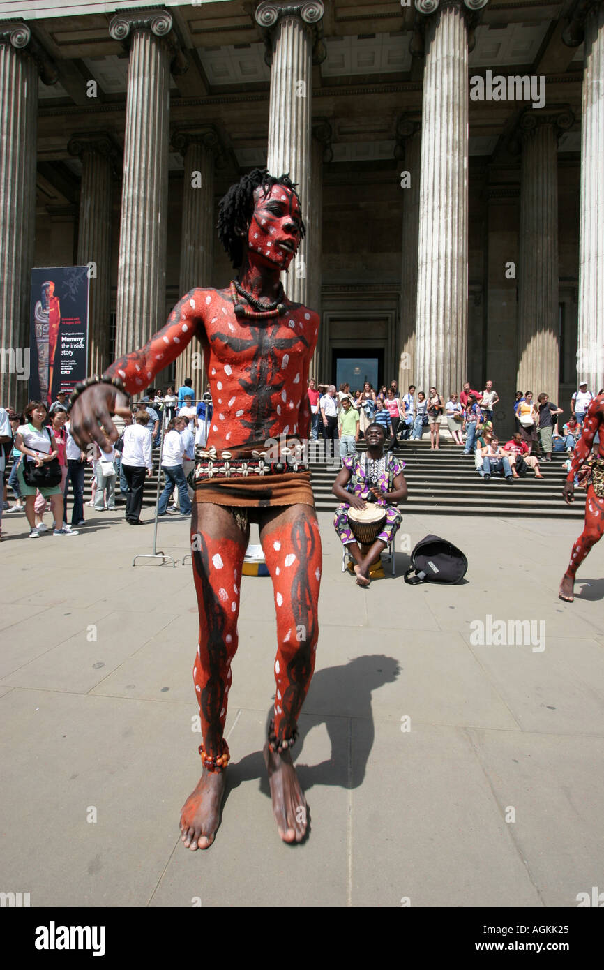 African dancer in british museum london Stock Photo