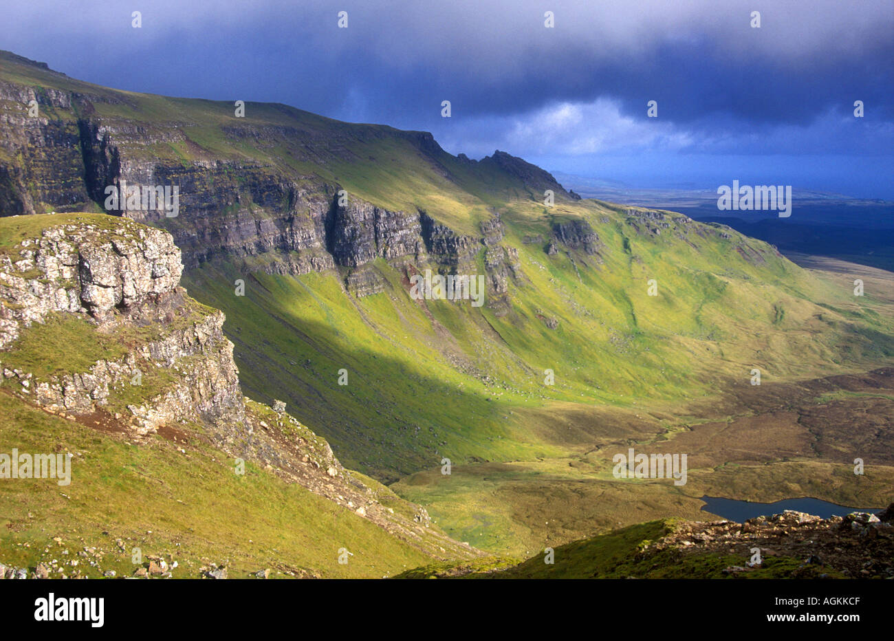 View from Old man of Storr at dawn Inner Hebrides Isle of Skye Scotland UK Europe Stock Photo