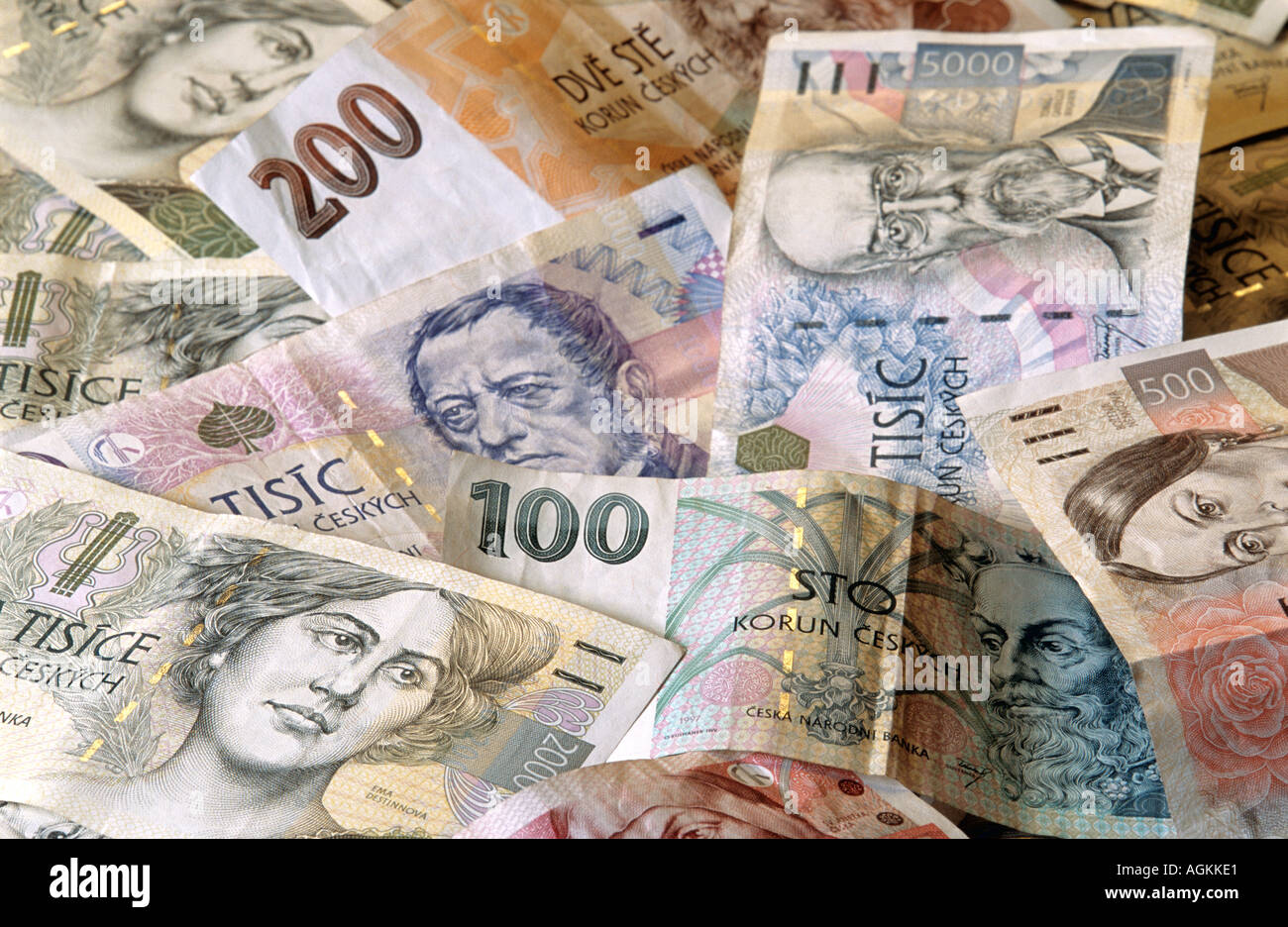 Czech notes close up hi-res stock photography and images - Alamy