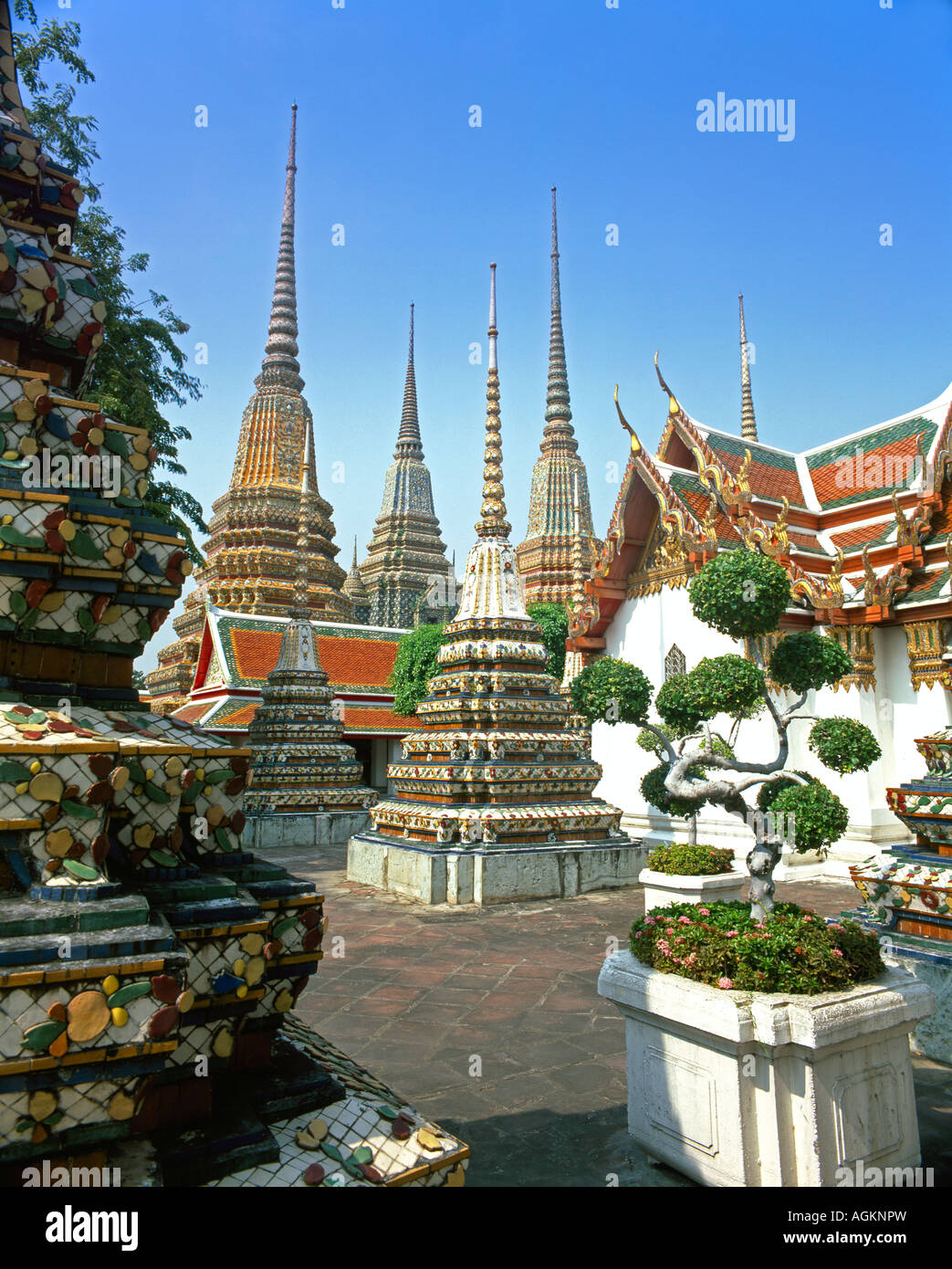 Thailand Bangkok Wat Pho Reclining Buddha Wat Phra Chetuphon Stock Photo
