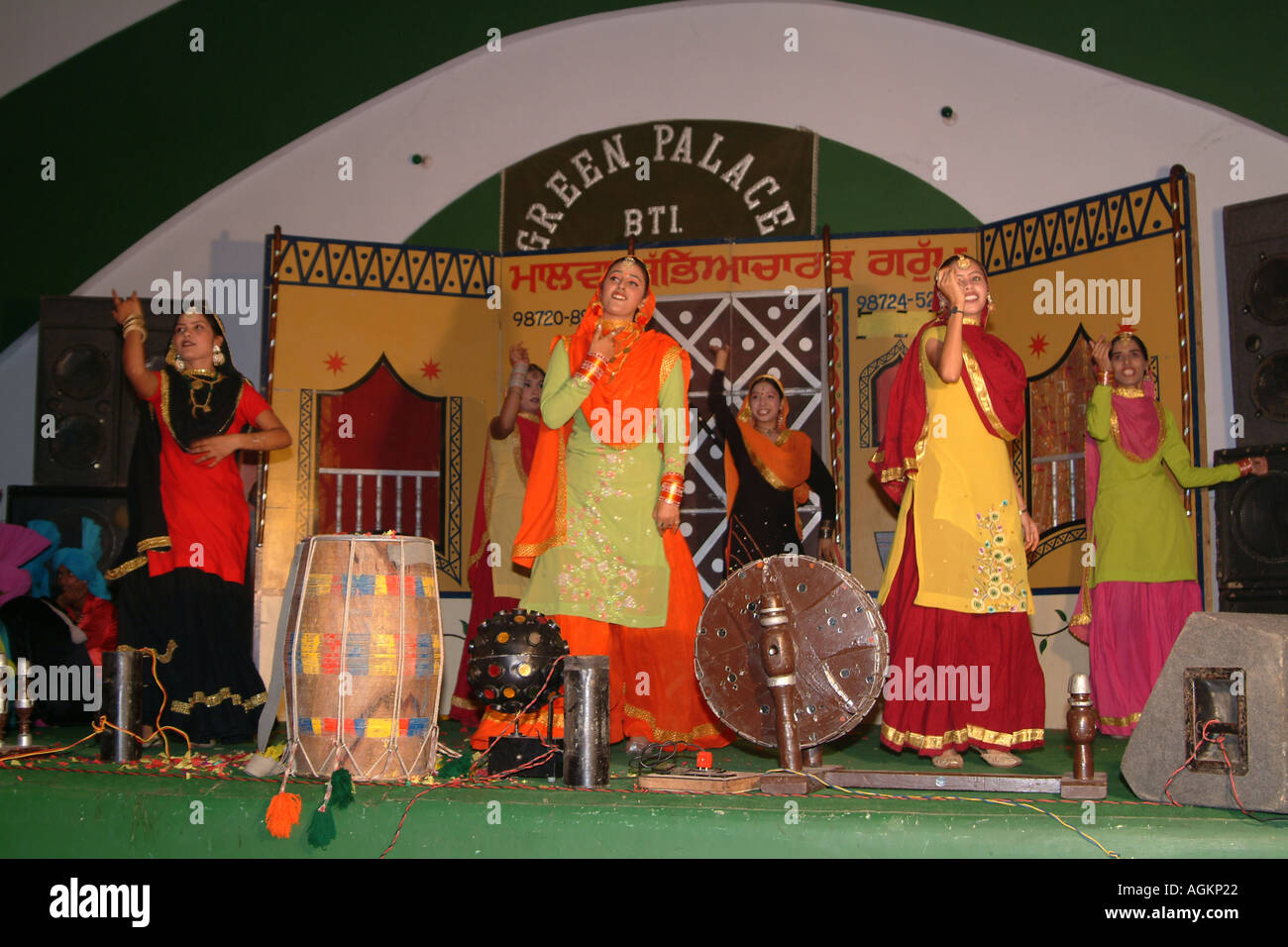 Bhangra and gidha the popular 'folk dance' of the people of Punjab India Stock Photo