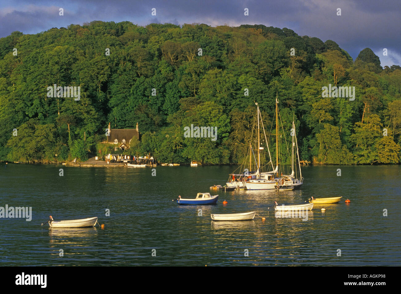Greenway Quay on the River Dart Devon England UK Stock Photo Alamy