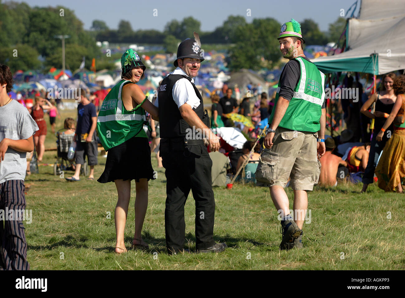 A local policeman with the 'Green Police' at The Big Green Gathering