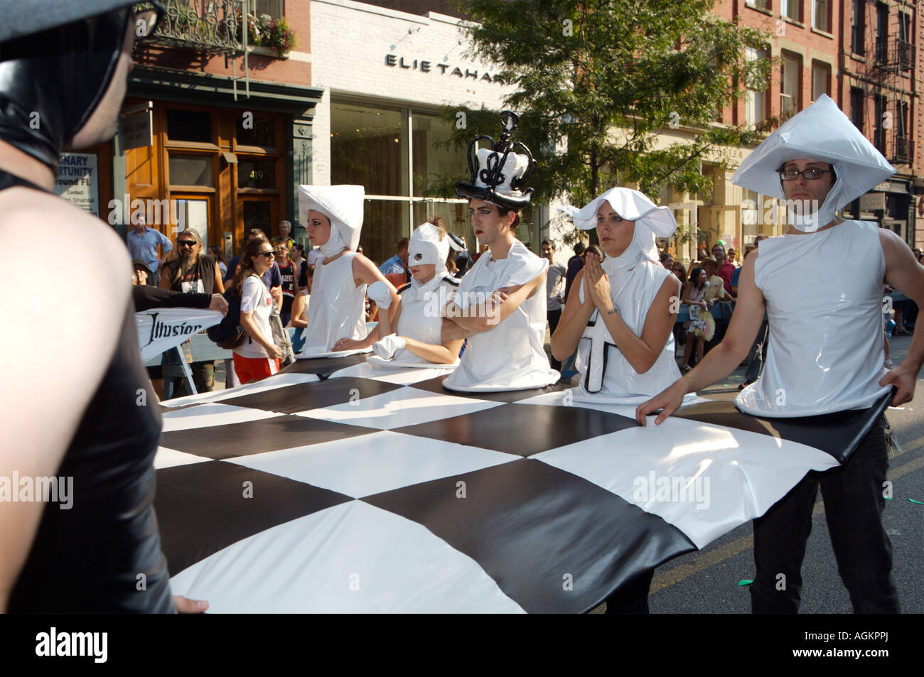 Human Chess Artparade Soho New York USA Stock Photo