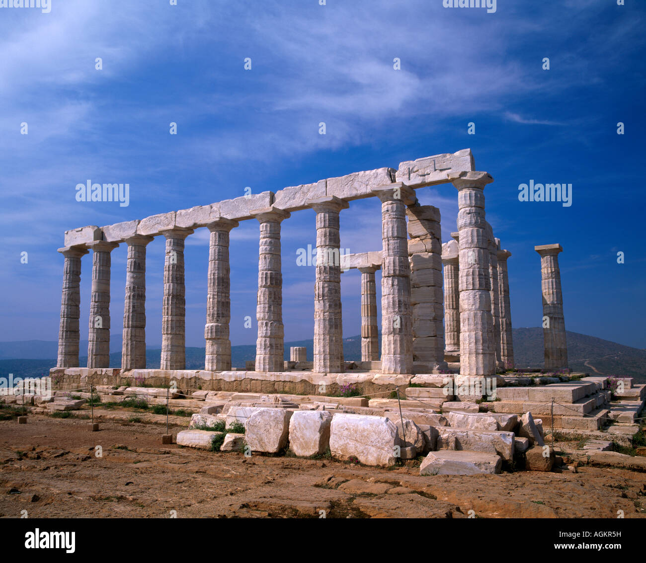 Attica Greece Cape Sounion Temple Of Poseidon Stock Photo - Alamy