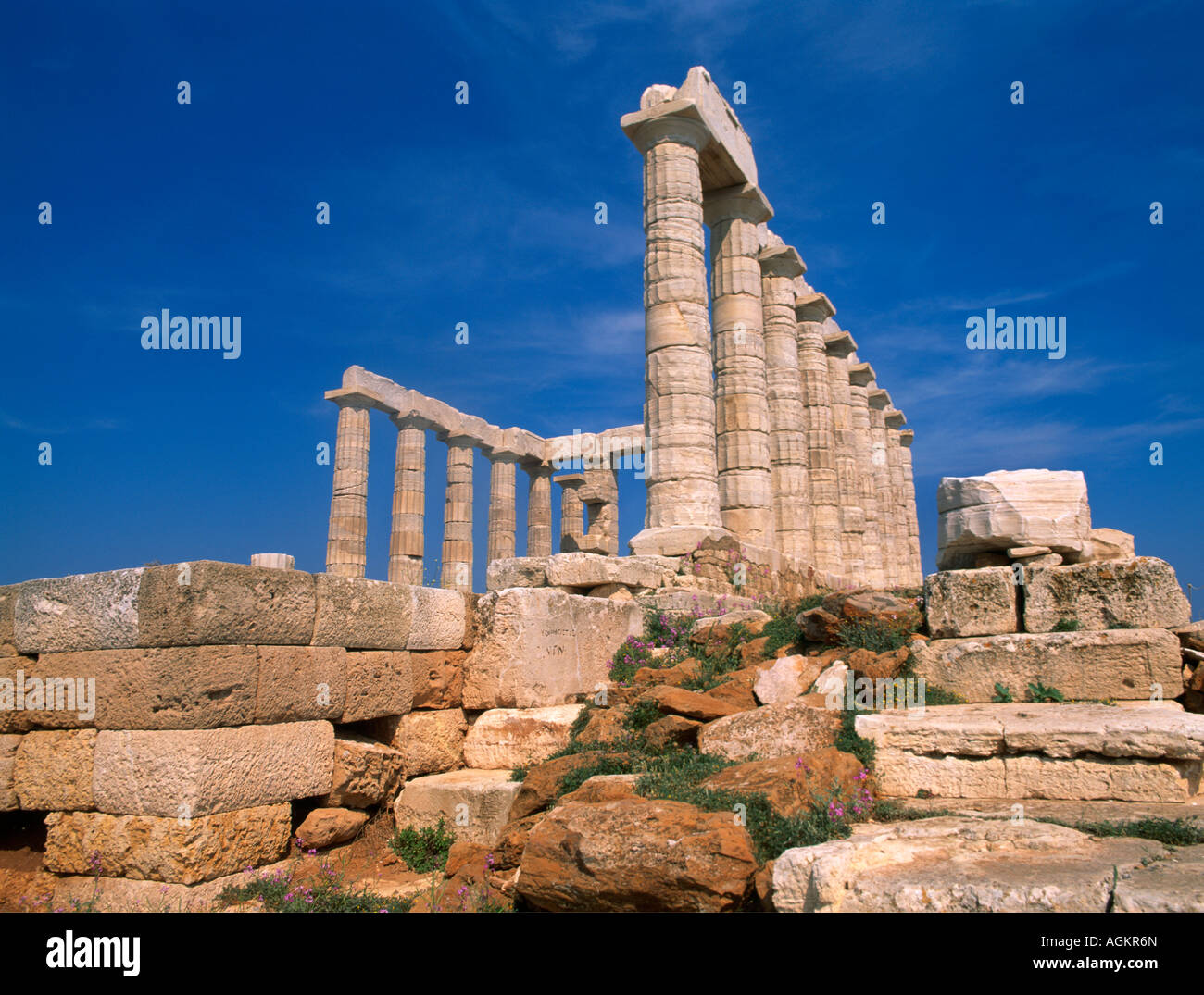 Attica Greece Cape Sounion Temple Of Poseidon Stock Photo - Alamy