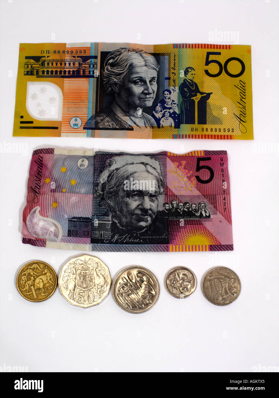 australian dollar notes and coins