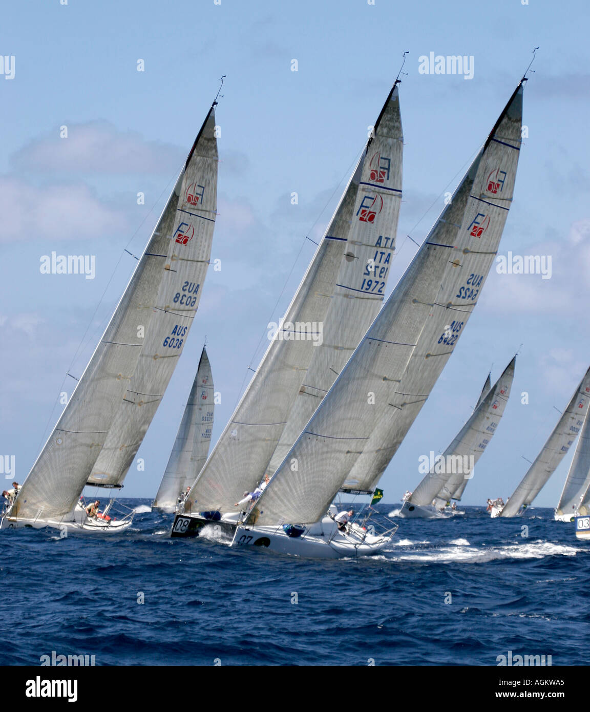 Yachts race off Sydney Australia Stock Photo Alamy