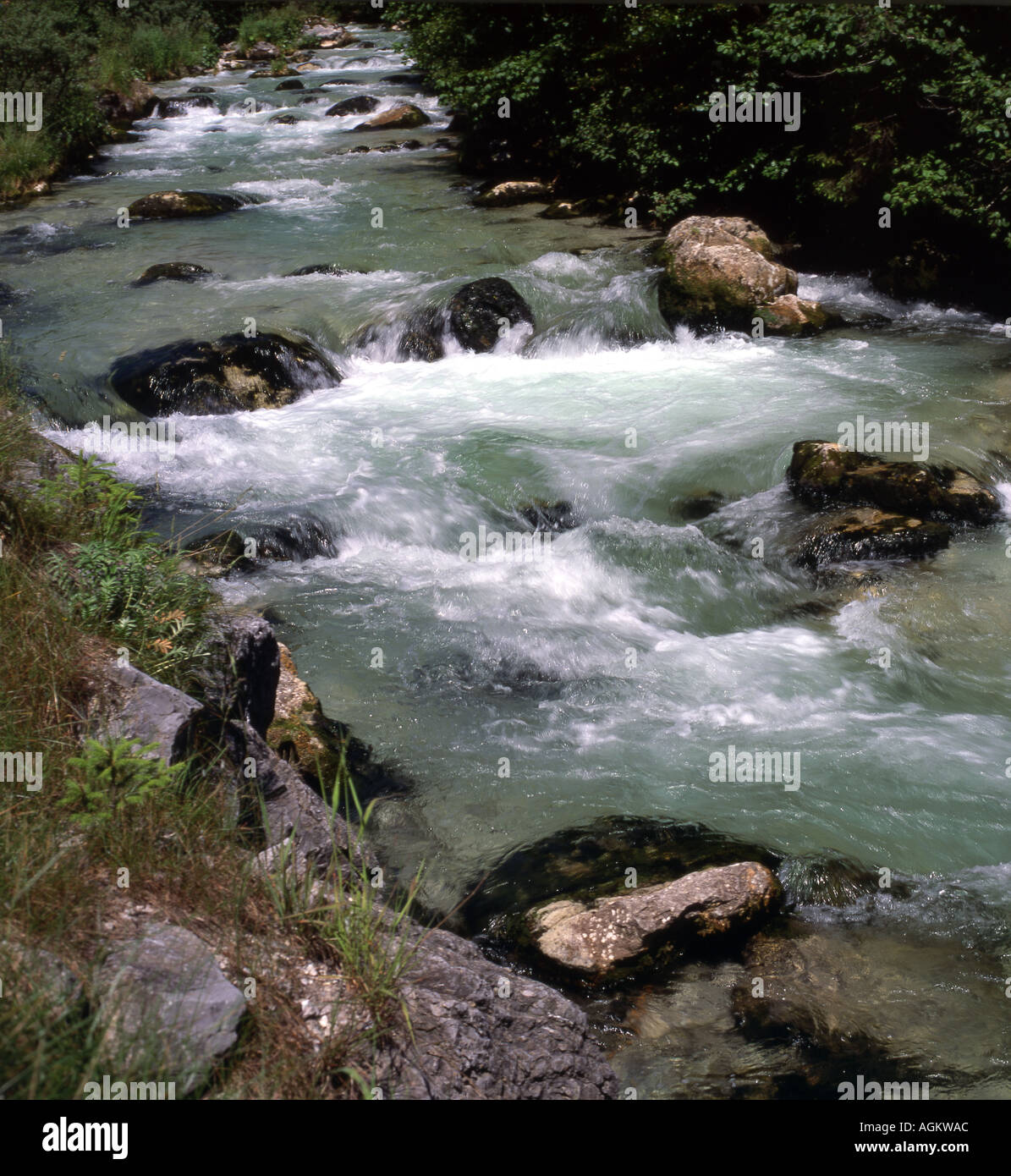 Mountain stream near the Austria Bavarian border Stock Photo