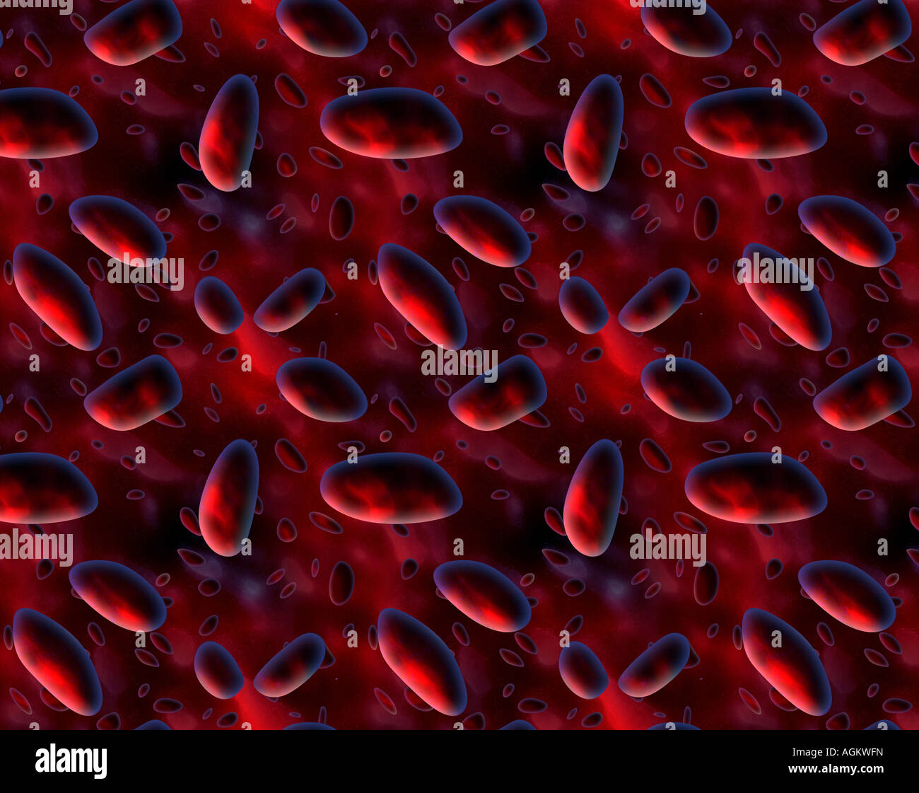 large image of blood cells floating around in an artery Stock Photo