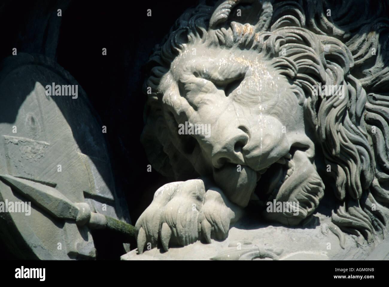Close up of the Lion Monument, Lucerne, Switzerland Stock Photo