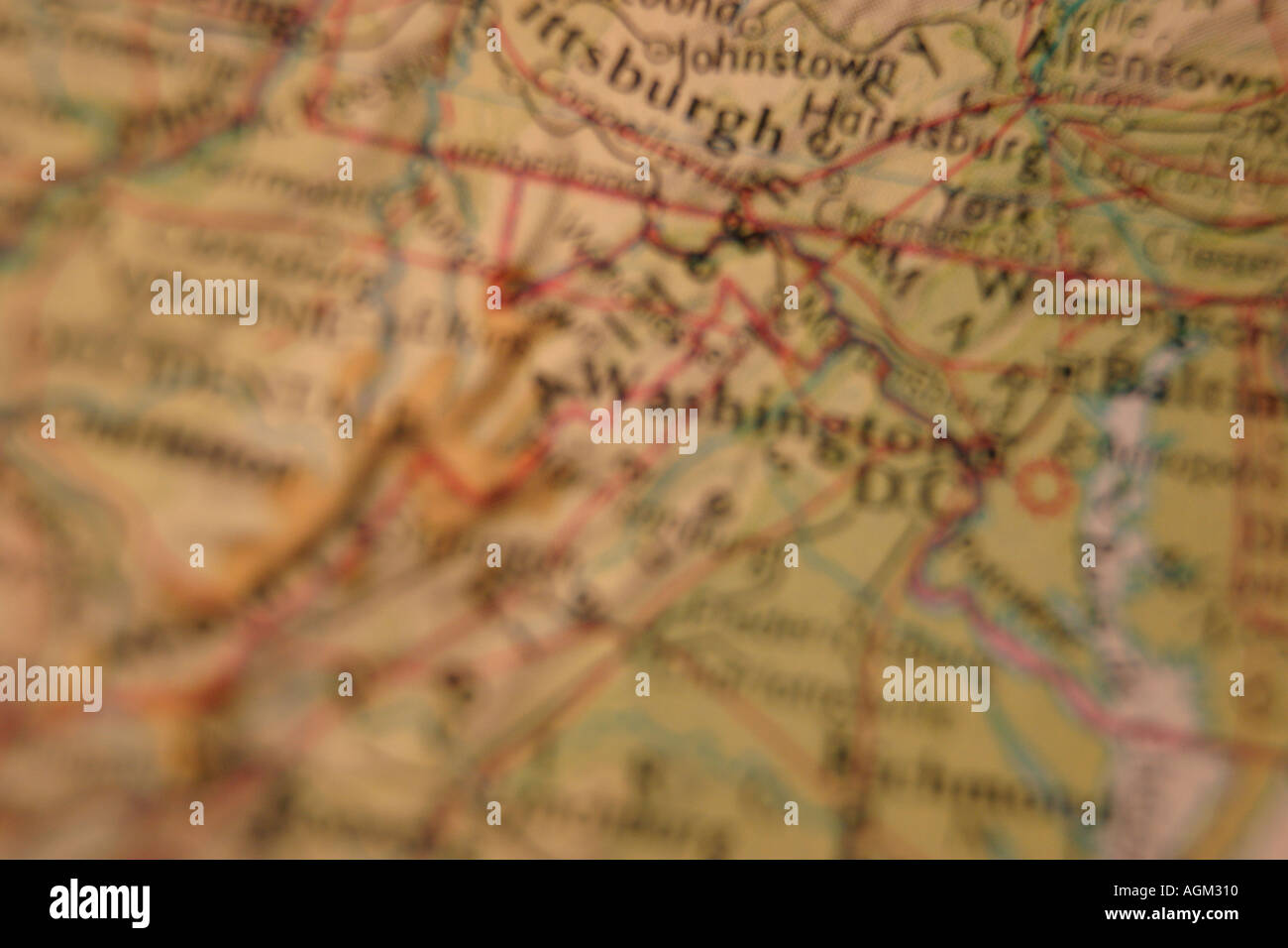 Close up map of east coast Stock Photo - Alamy