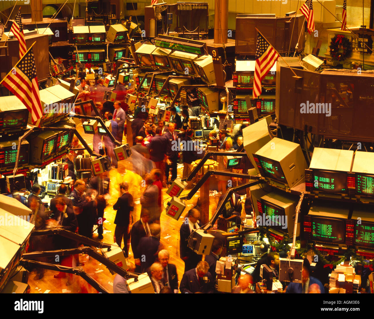 USA New York Manhattan The New York Stock Exchange floor trading Stock Photo