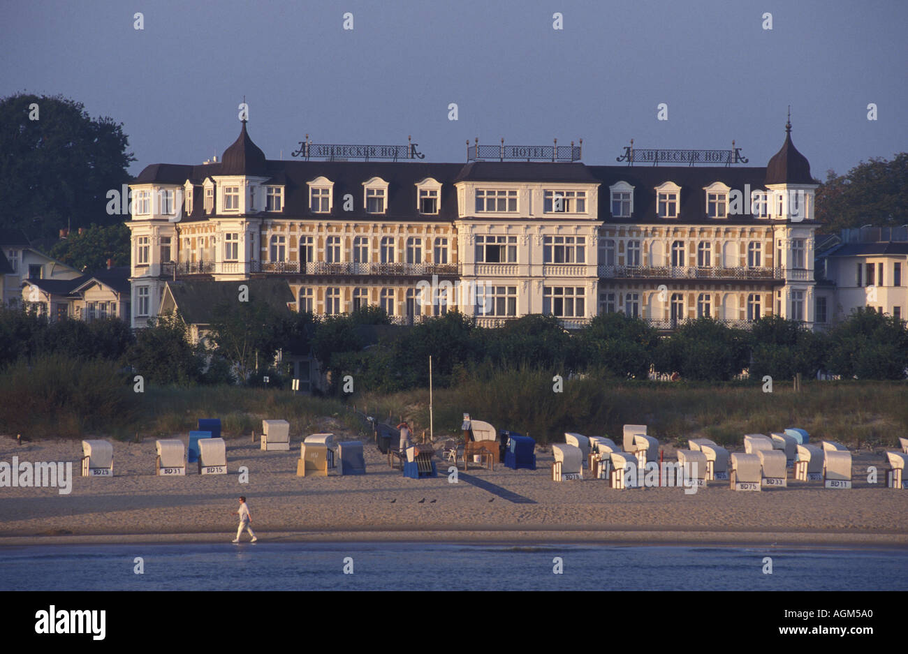 Hotel Ahlbecker Hof, Ahlbeck, Usedom Island, Mecklenburg Western, Pomerania Stock Photo