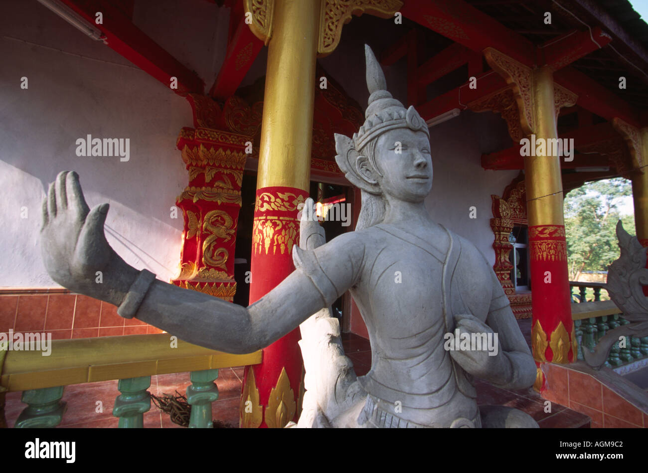 China Yunnan Xishuangbanna Gasa village temple figure Stock Photo