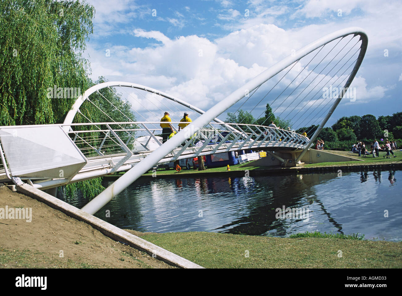 Butterfly Bridge Bedford 32 metre span Footbridge Opened in November 1997 Stock Photo