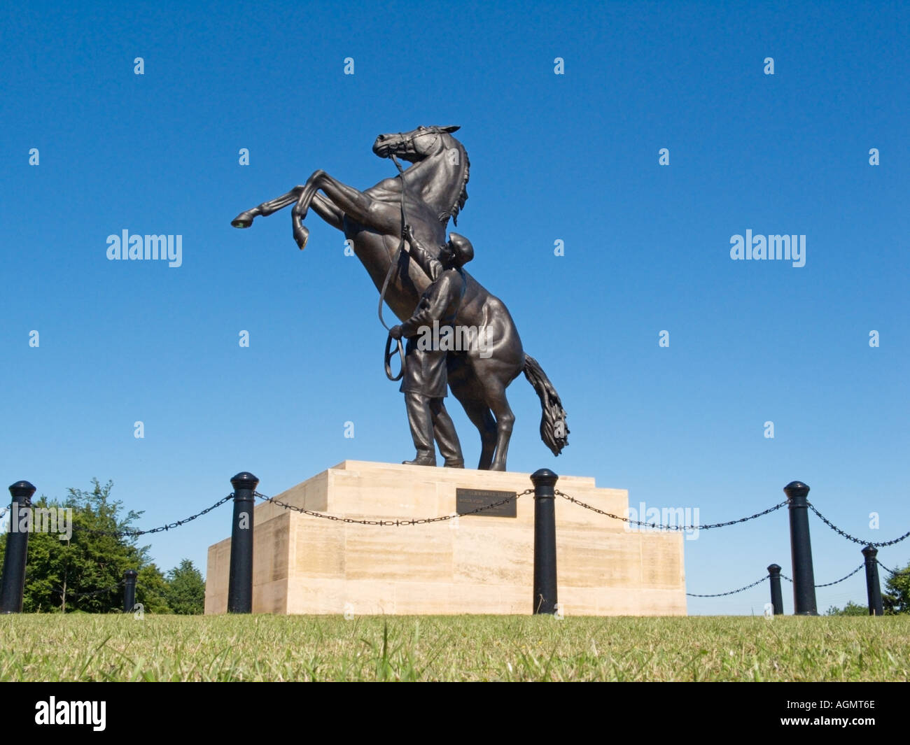 The Newmarket Stallion Statue Newmarket Town Suffolk England Stock