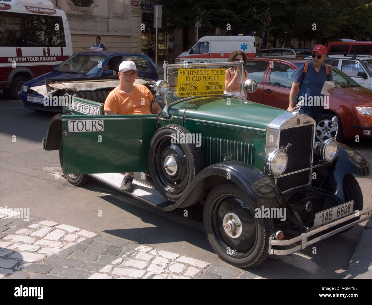 Vintage car tours Prague Stock Photo - Alamy