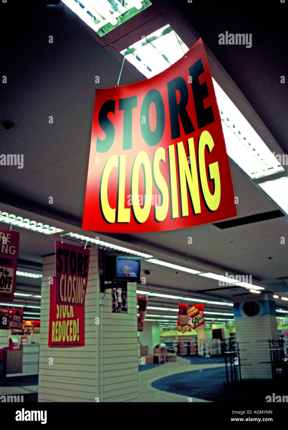 Closing Down sale at a department store, final reductions, signage. UK