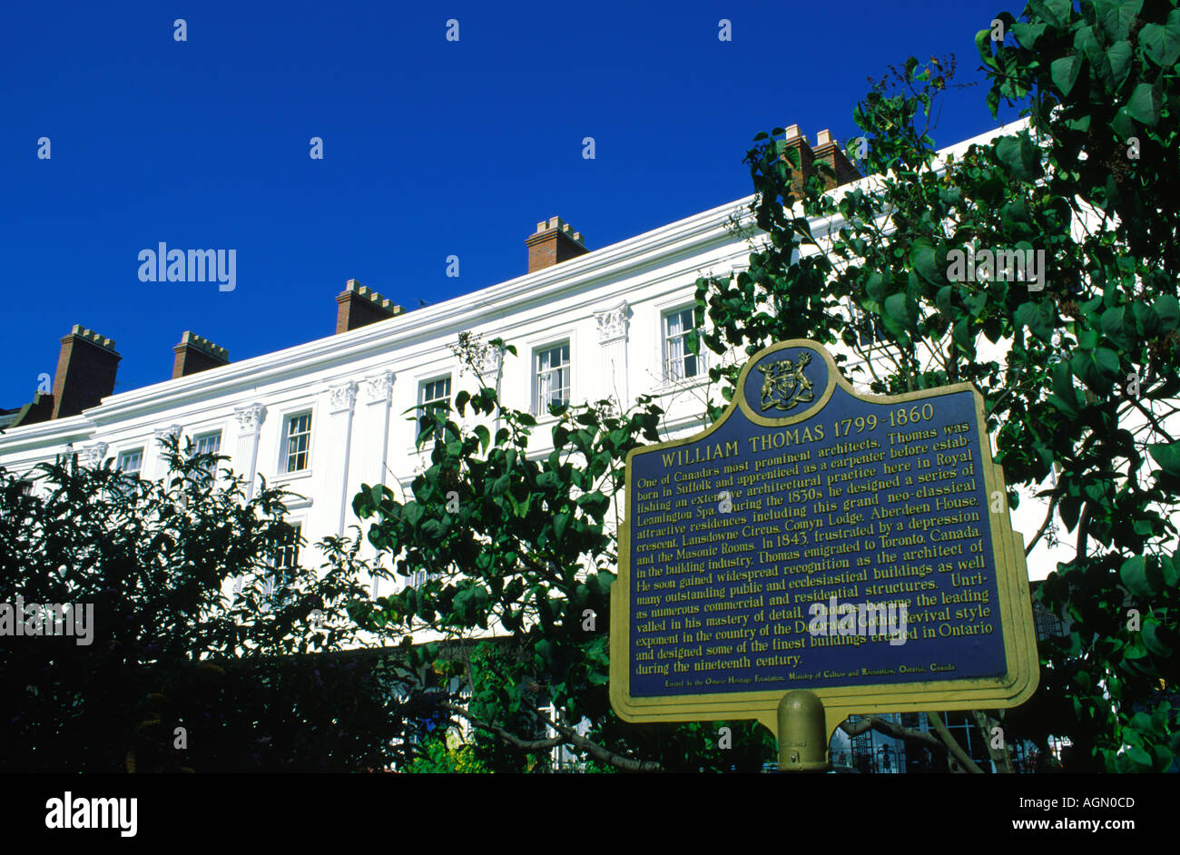 Plaque inscription to architect William Thomas Lansdowne Circus