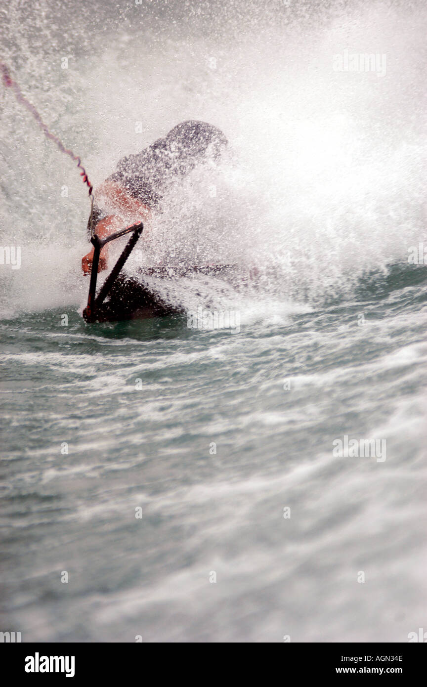 Crash on a wakeboard Stock Photo Alamy