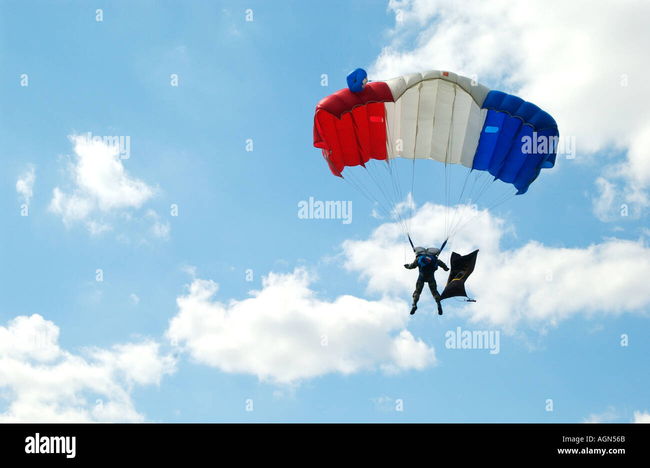 french flag parachute over paris 14 july celebration Stock Photo - Alamy