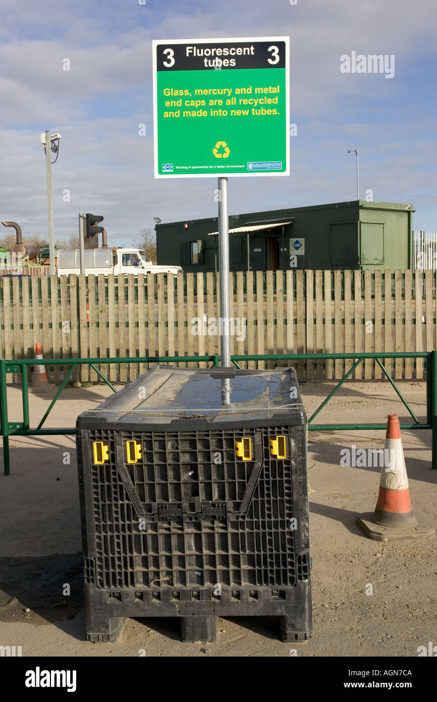 Recycling area for fluorescent tubes Wingmoor Household Recycling