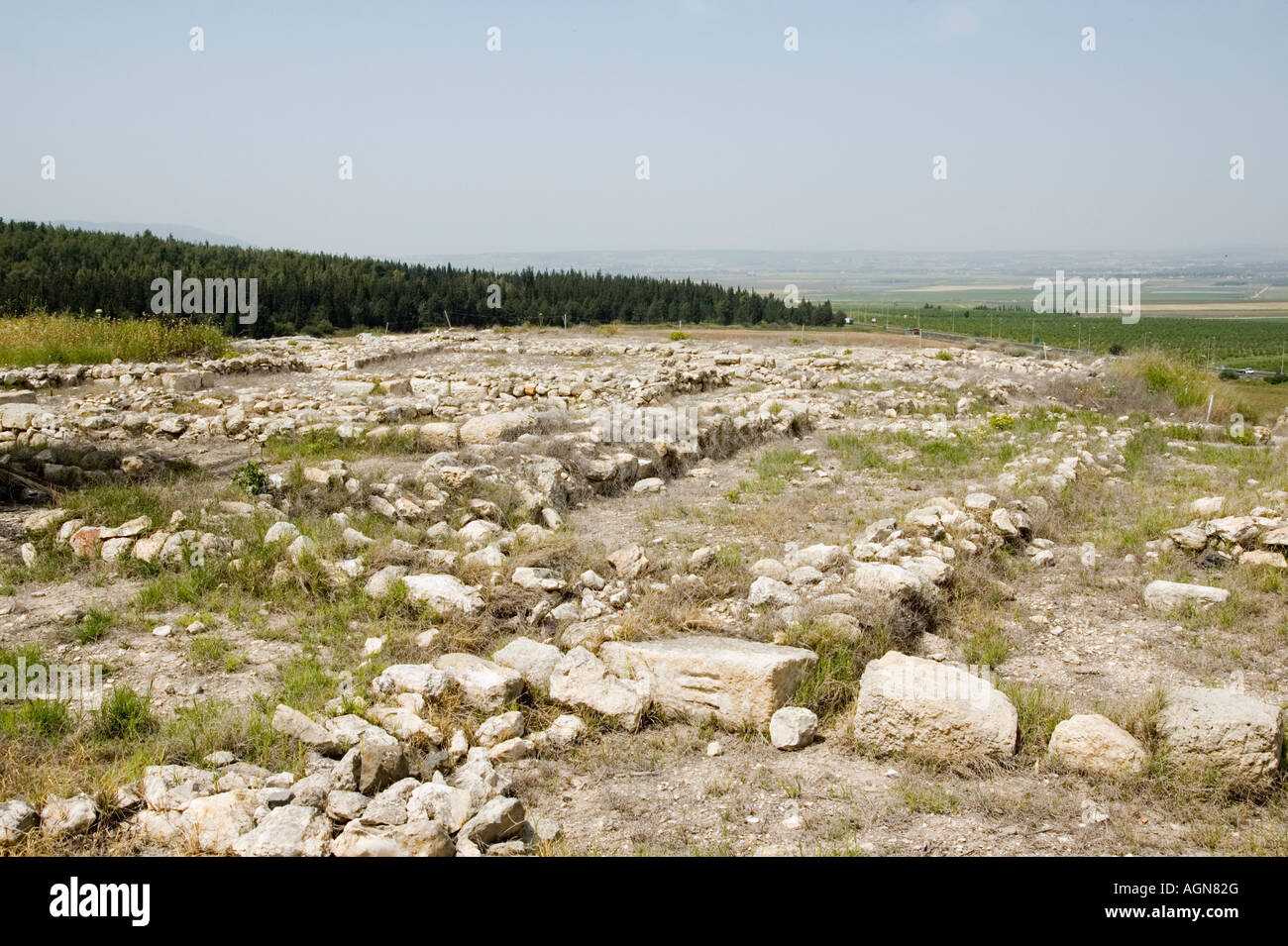 Israel Jezreel Valley Tel Megiddo The Assyrian City Stock Photo