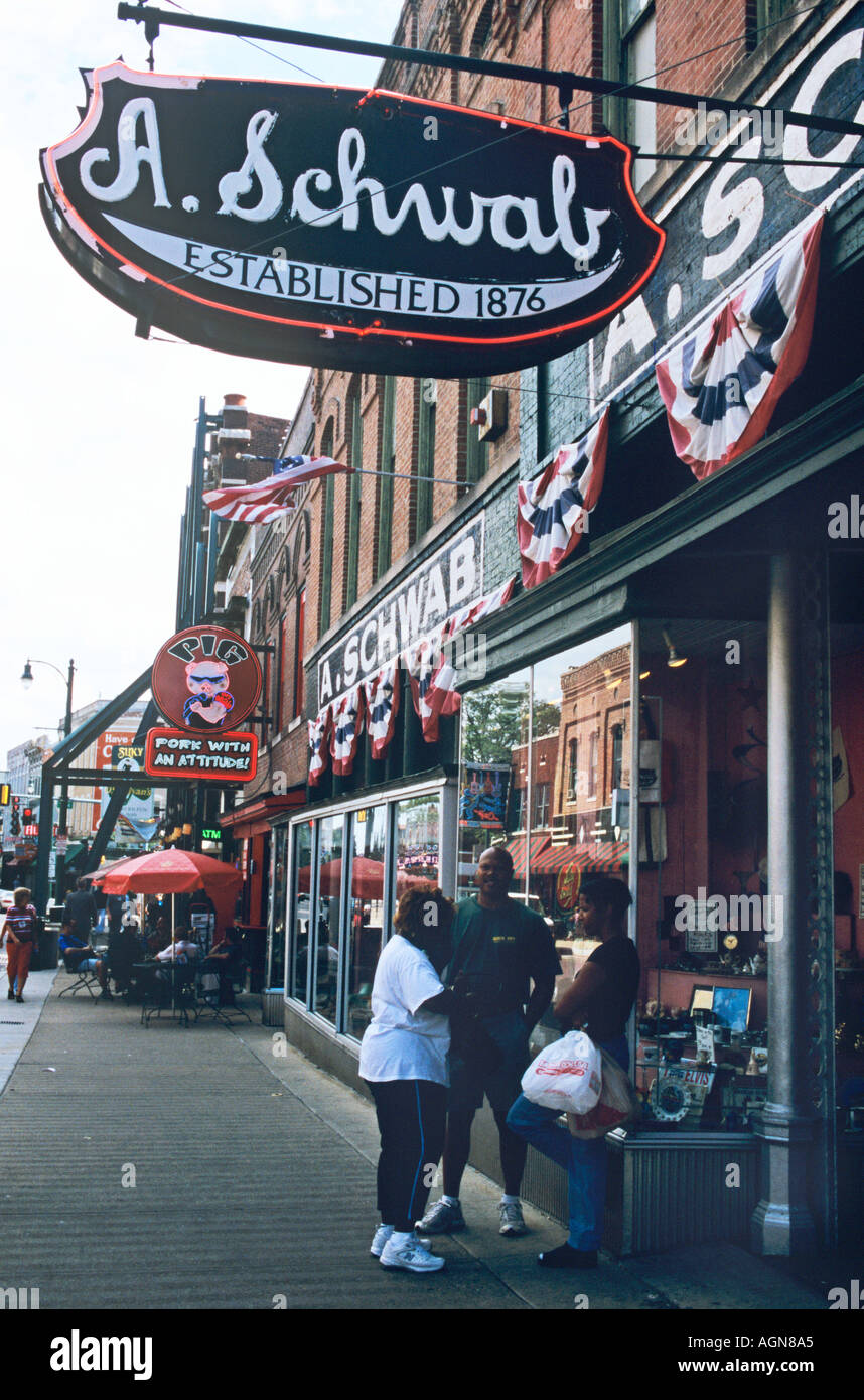 Schwab's, founded 1876, the renowned dime store on Beale Street, Memphis Tennessee Stock Photo
