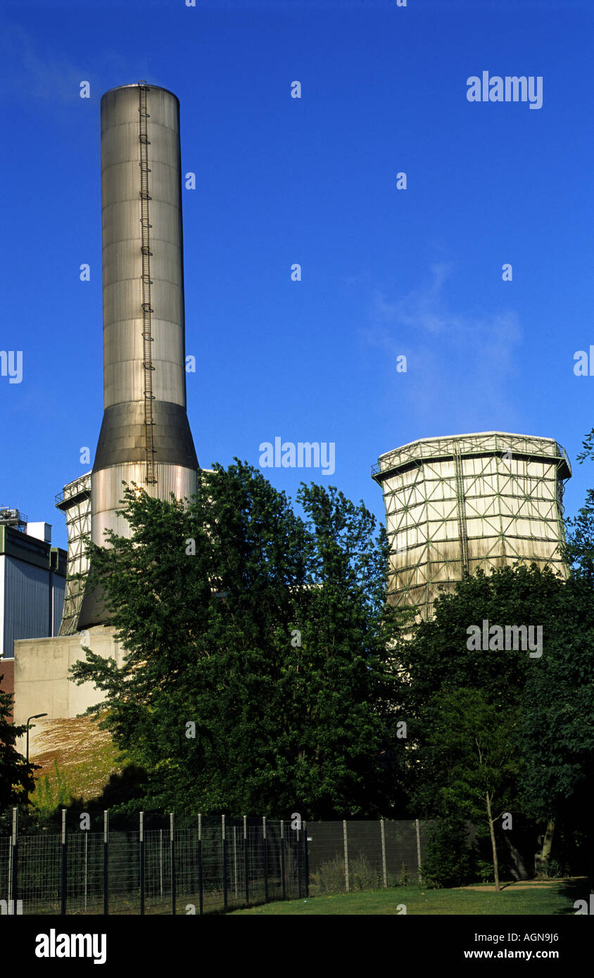 Flingern natural gas-fired power station, Dusseldorf, North Rhine-Westphalia, Germany. Stock Photo