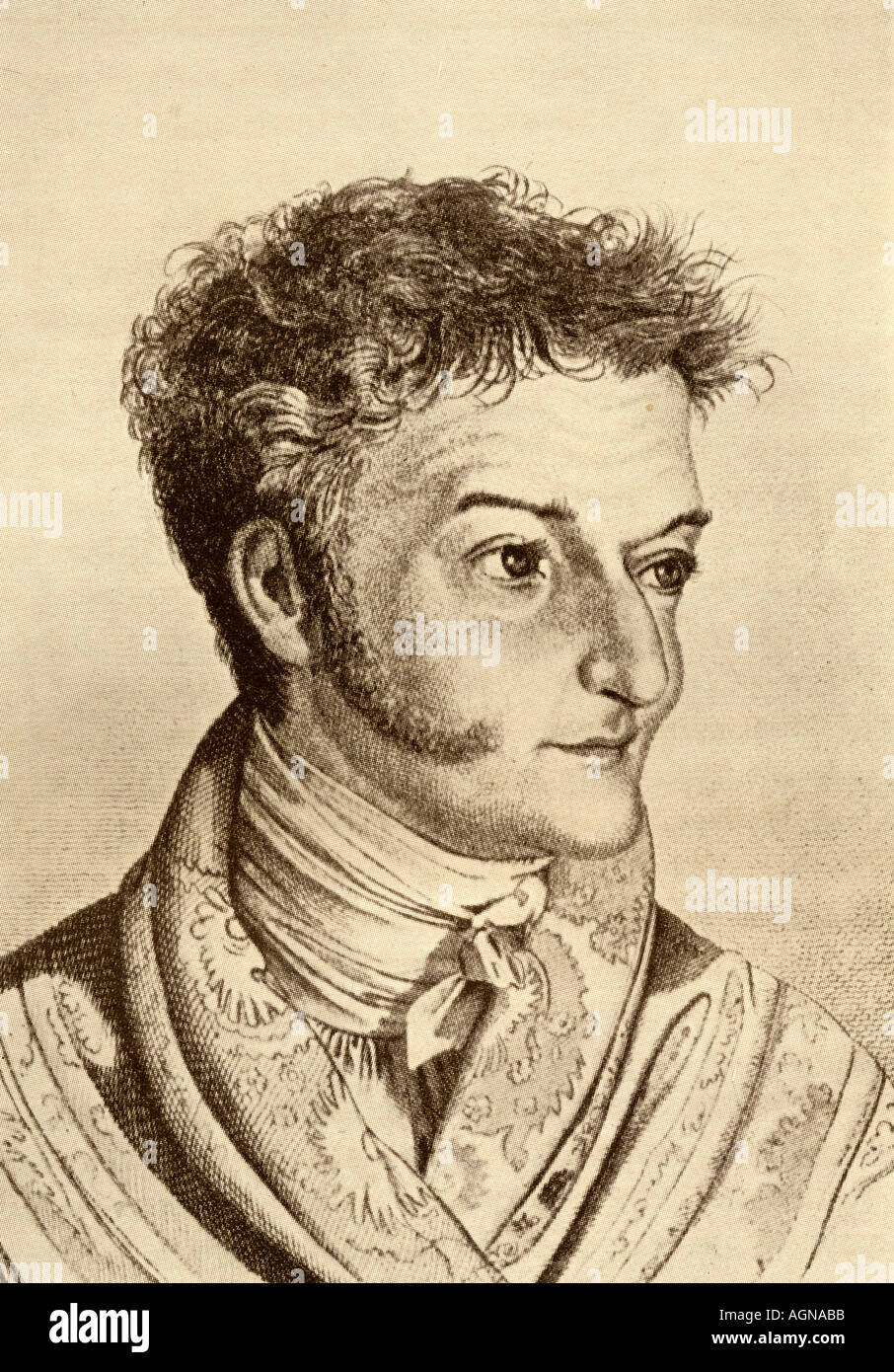 Ernst Theodor Amadeus Hoffman, 1776 -1822. German Romantic author of fantasy and Gothic horror,  jurist, composer, music critic and artist. Stock Photo