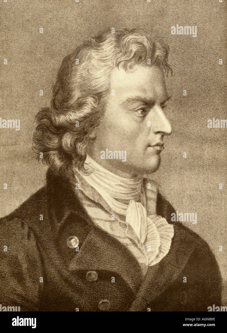 Johann Christoph Friedrich Von Schiller, 1759 - 1805.  German poet, philosopher, physician, historian, and playwright. Stock Photo