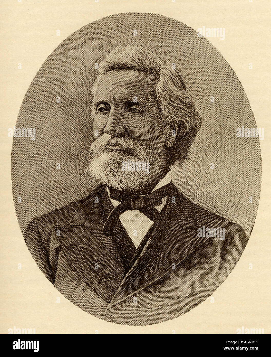 John Townsend Trowbridge, 1827 - 1916.  American author. Stock Photo