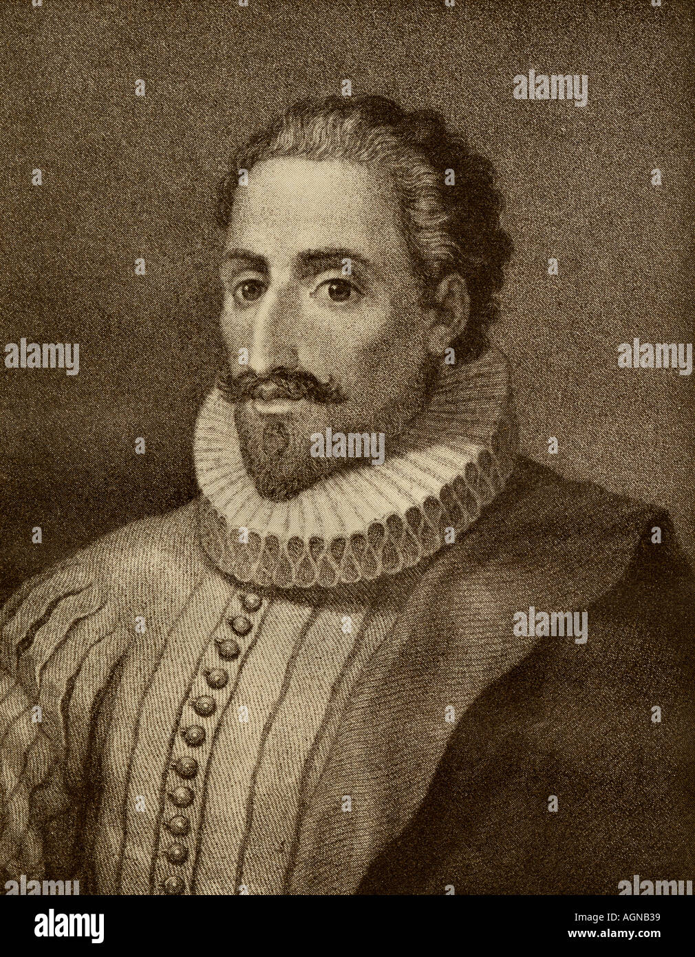 Miguel Saavedra de Cervantes 1547 - 1616.  Spanish writer. Stock Photo