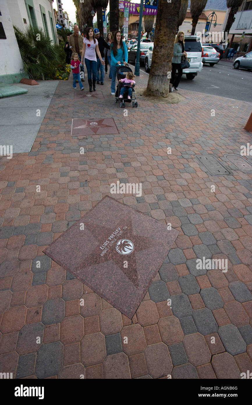 Elvis Presleys star on the Walk of Fame Palm Springs California USA Stock Photo