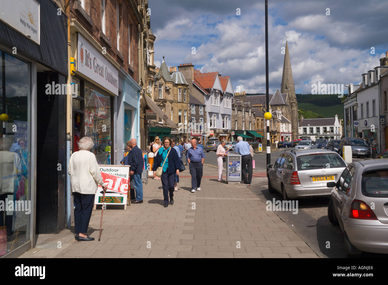 Peebles county town of Peeblesshire in the Scottish Borders UK old