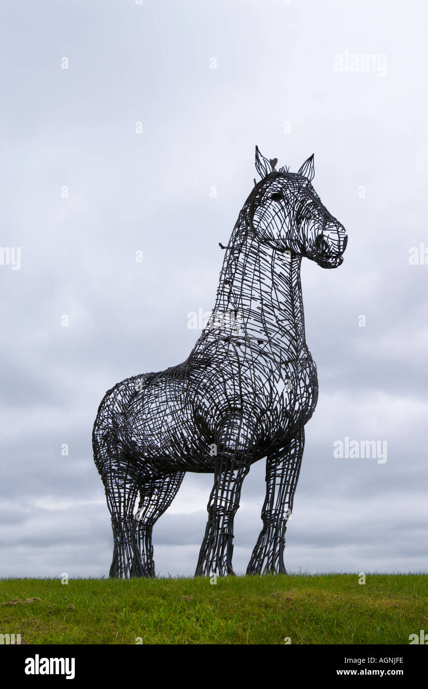 The Glasgow Horse symbolic sculpture marks M8 business park beside main