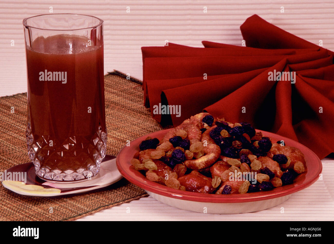 Dry Fruits and Juice Stock Photo Alamy