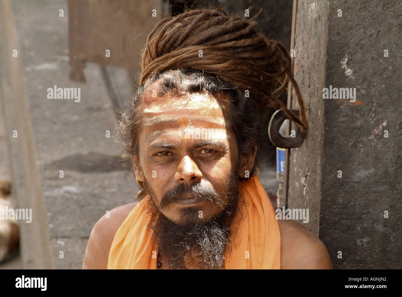 Holy man (Saadhu / Hindu Santh) at Tryambakeshwara temple, Nasik ...