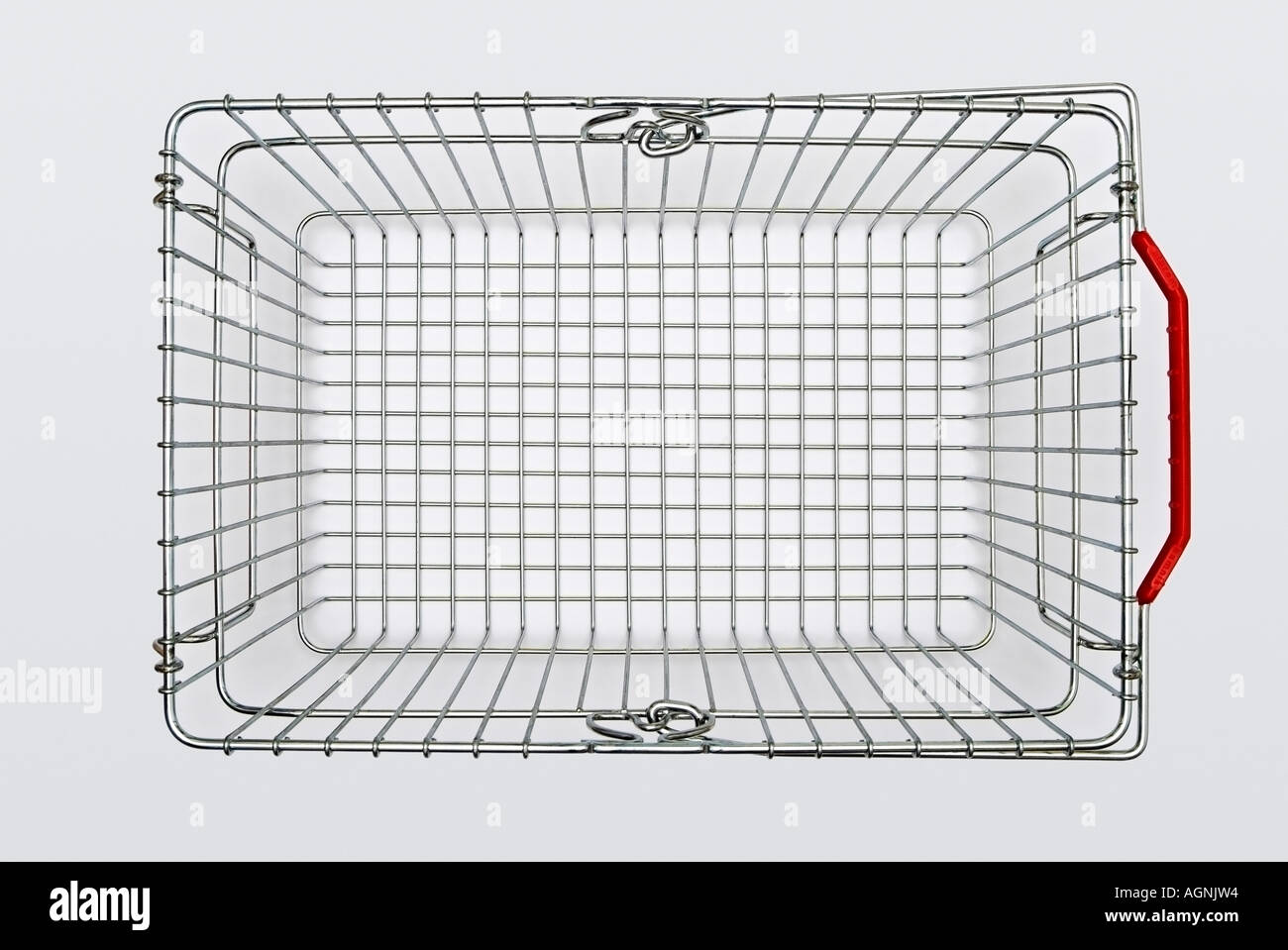 Empty Shopping Basket Overhead View Stock Photo