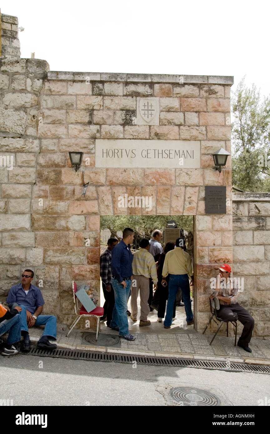 Israel Jerusalem The entrance to the garden of Gethsemane in the