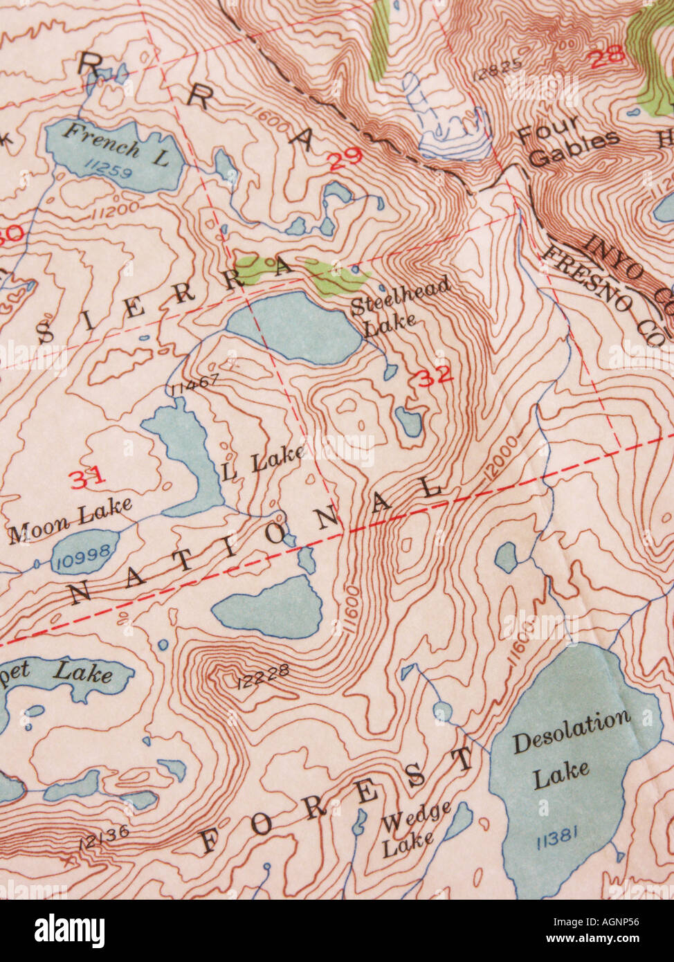 Topographical map Stock Photo