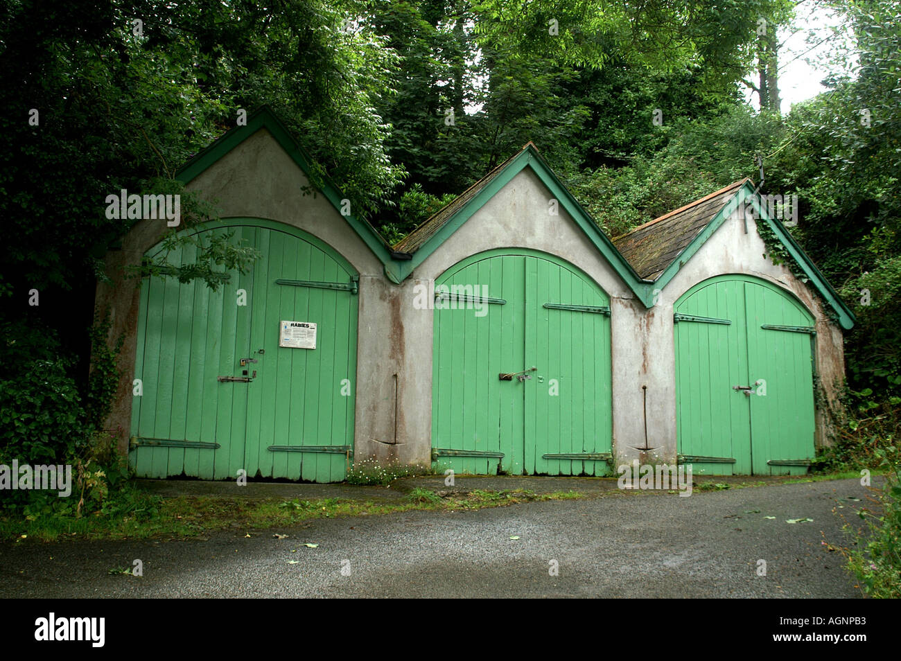 Boathouses at Gillan St Anthony in Meneage Cornwall England United