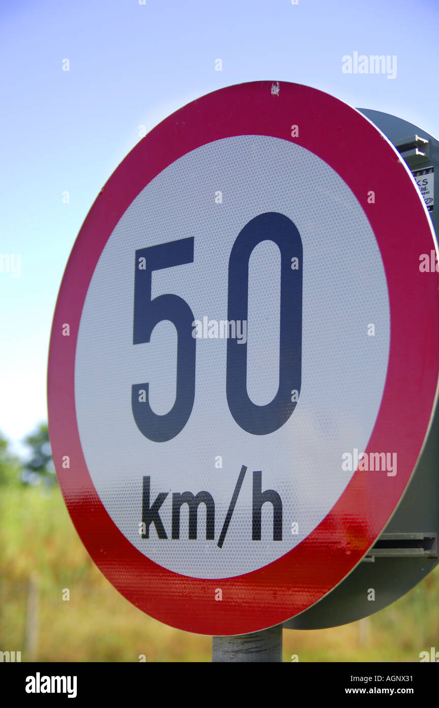A 50 kmh speed limit sign in Navan County Meath Ireland Stock Photo Alamy