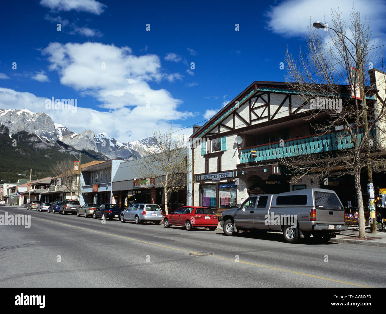 SHOPS on MAIN STREET in downtown Canmore Alberta Canada North America