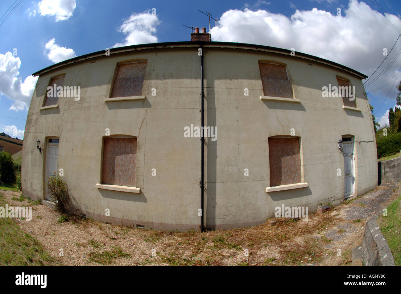 Abandoned houses at Charlton Down in Dorset England UK Stock Photo