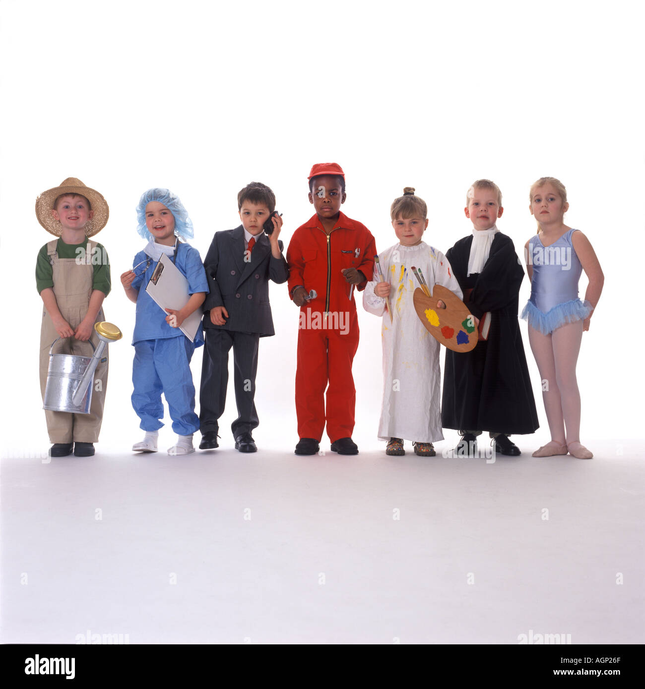 group of children with different occupations Stock Photo