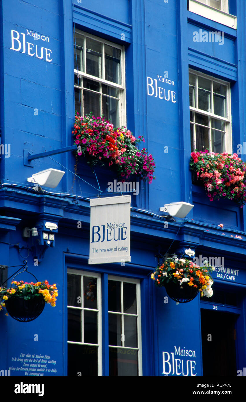 Maison Bleue restaurant, Victoria Street, Edinburgh Stock Photo